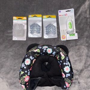 Floral Black Kids Neck Pillow + Infant Protection Home Accessories
